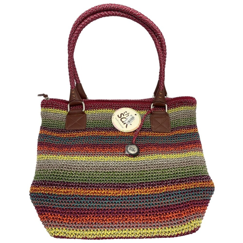 The Sak Gypsy Cambria Crochet Shoulder Bag With Brown Accents & Zipper Closure